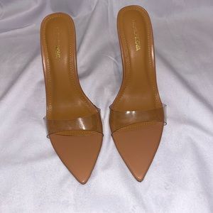 Tan size 9 Fashion nova heels